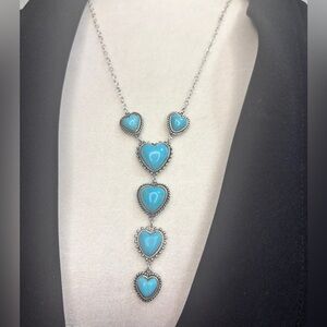 Silver and Turquoise Heart Necklace
